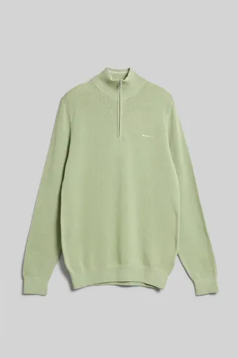 SVETR GANT COTTON PIQUE HALFZIP MILKY MATCHA