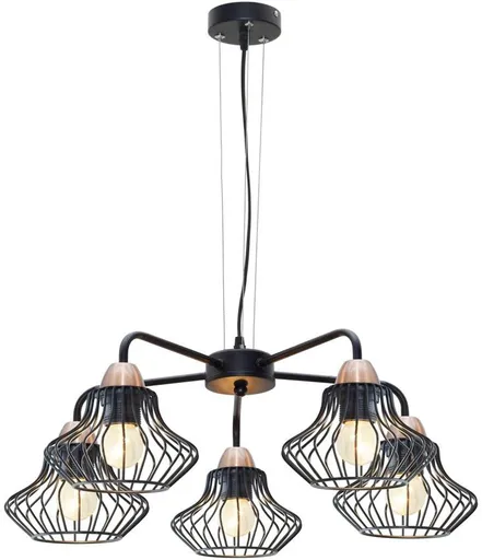 Závěsná stropní lampa 5x60W E27 černá Alen