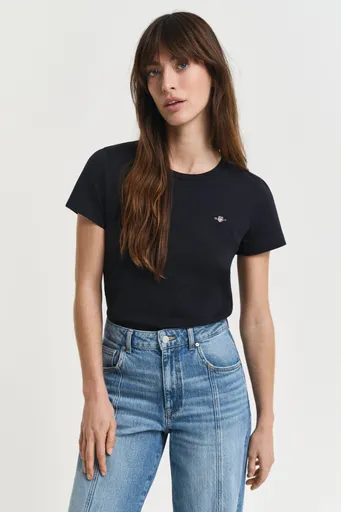 TRIČKO GANT REG SHIELD SS T-SHIRT BLACK