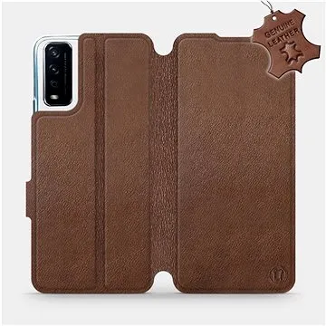 Flip pouzdro na mobil Vivo Y11S - Hnědé - kožené -  Brown Leather (5903516595105)