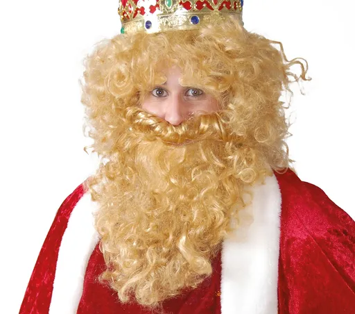 Guirca Blond paruka a vousy Král