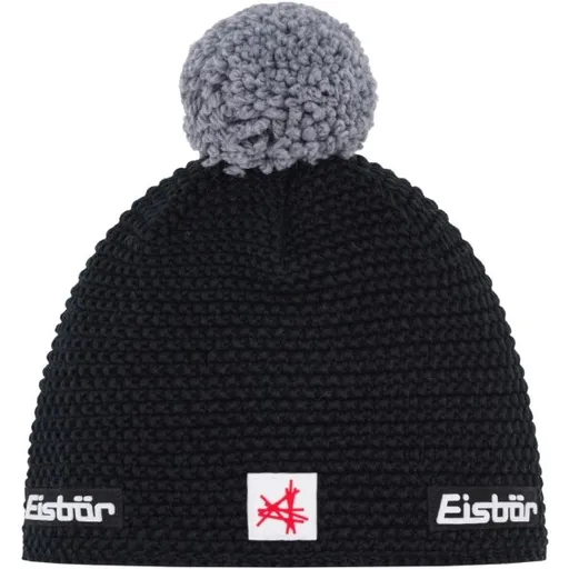 Eisbär JAMIE POMPON Pánská zimní čepice, černá, velikost