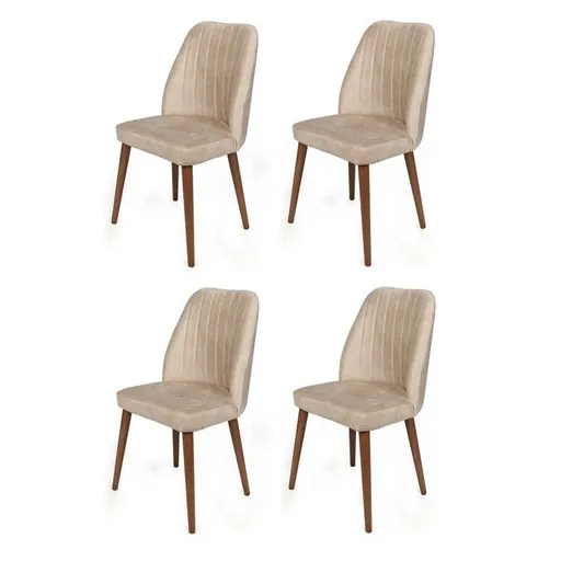 Sada jídelních židlí Alfa Cream and Walnut, 4 ks