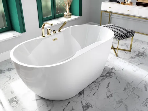 BESCO Volně stojící vana NAVIA bílá Barva Bílá, Barva sifonu Bílá, Rozměr vany 160 × 80  VANNAVIA160W