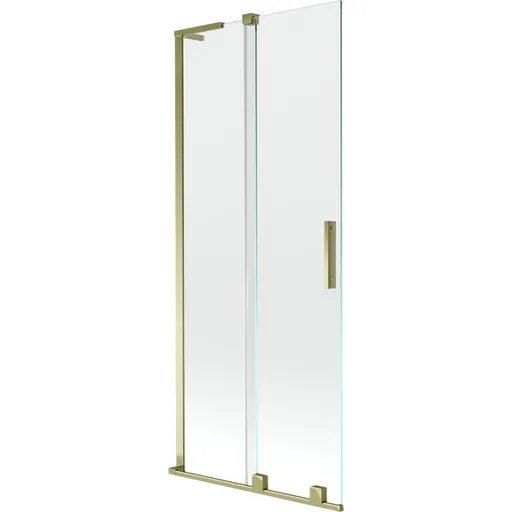 MEXEN/S Velar L dvoukřídlá posuvná vanová zástěna 80 x 150, transparent, zlatá 896-080-003-01-50