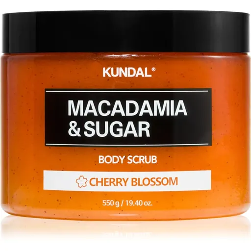 KUNDAL Macadamia & Sugar Cherry Blossom cukrový peeling s bambuckým máslem 550 g