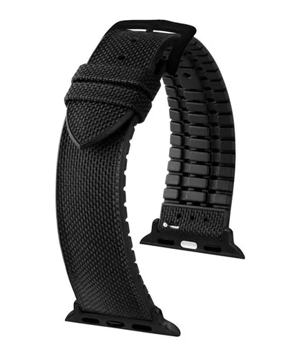 Řemínek Hirsch Arne pro Apple Watch - černý - 22 mm - L – Standardní délka (doporučujeme) - 20 mm - Černá