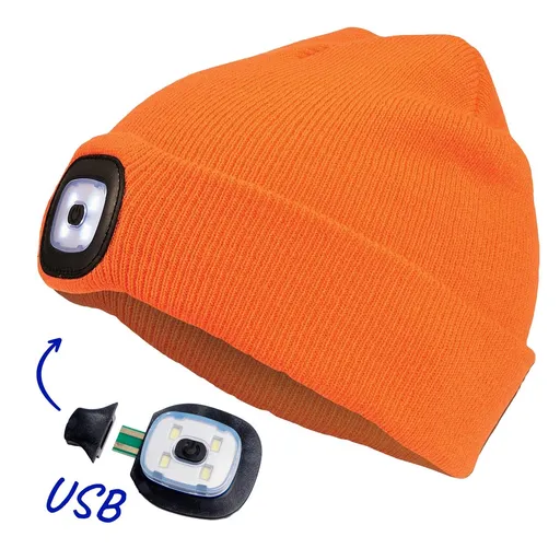 Cerva Čepice se světlem DEEL LED - Oranžová