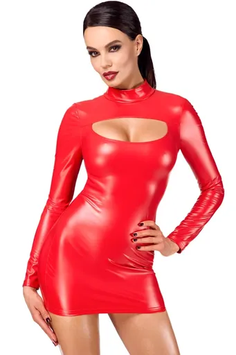 Červené šaty Bombshell Cut-Out