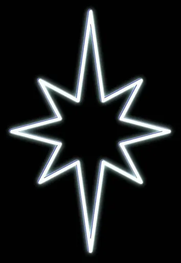 DecoLED LED světelná hvězda, závěsná 3D tisk, 78x103 cm, ledově bílá, bílá