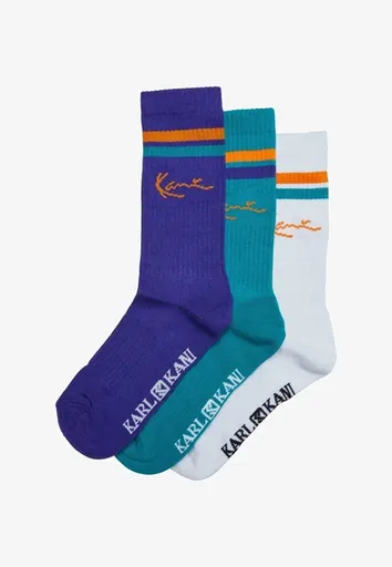Karl Kani Signature Stripes 3 Pack Socks white/purple/petrol - 39 – 42