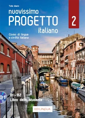Nuovissimo Progetto italiano 2/B1-B2 Libro dello studente + DVD Video/QR kód - Telis Marin