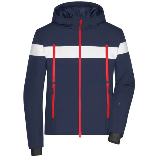 James & Nicholson (Daiber) Pánská sportovní zimní bunda JN1174 - Tmavě modrá / bílá | L