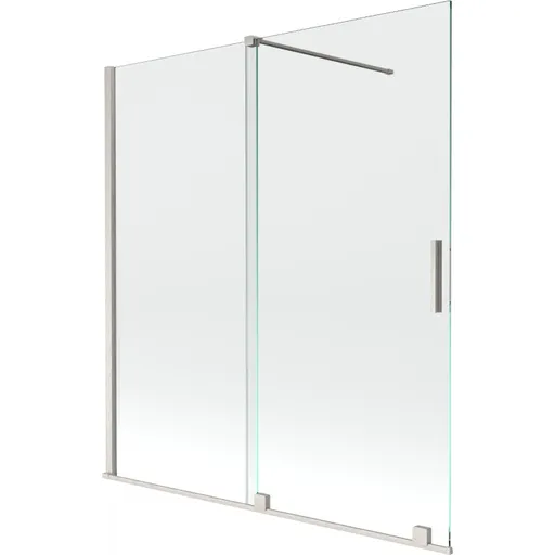MEXEN/S Velar dvoukřídlá posuvná vanová zástěna 150 x 150, transparent, nikl kartáčovaný 896-150-000-01-97