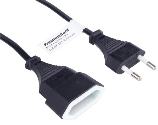 PREMIUMCORD Kabel síťový 230V, prodlužovací dvojvidlice, 5m