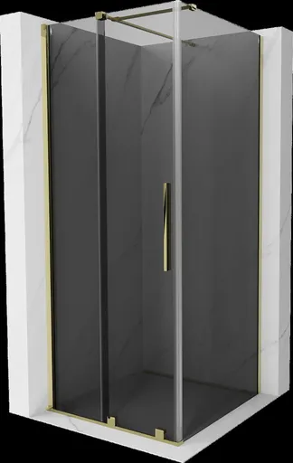 MEXEN/S Velar sprchový kout, posuvné dveře 120 x 120, grafit, zlato 871-120-120-41-50