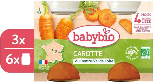 BABYBIO Mrkev 3× (2× 130 g) (BABY11789s)