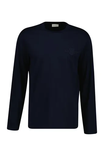 TRIČKO GANT REG TONAL SHIELD LS T-SHIRT EVENING BLUE