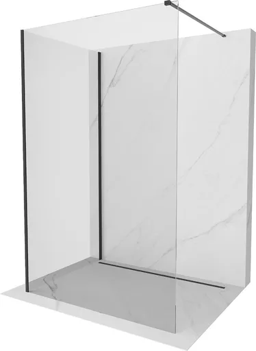MEXEN/S Kioto Sprchová zástěna WALK-IN 120 x 85, transparent, černá 800-120-212-70-00-085