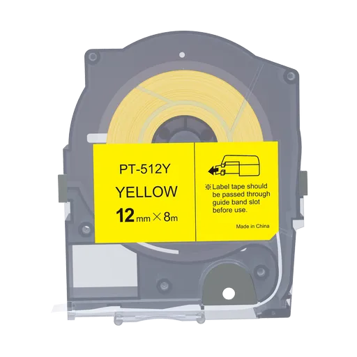 Max LM-512Y, 12mm x 8m, žlutá kompatibilní páska