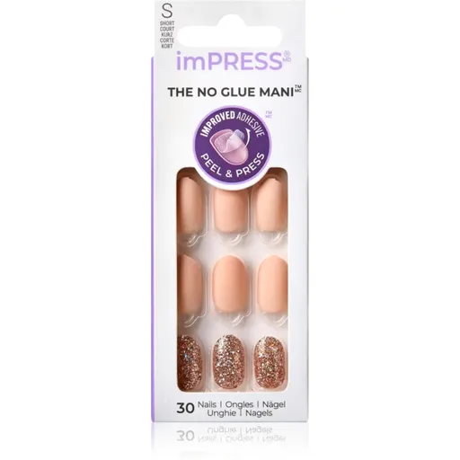 KISS imPRESS The No Glue Mani Short umělé nehty samolepicí Evanesce 30 ks