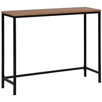 Konzole tmavé dřevo s černou TULIA, 180729 (beliani_180729)