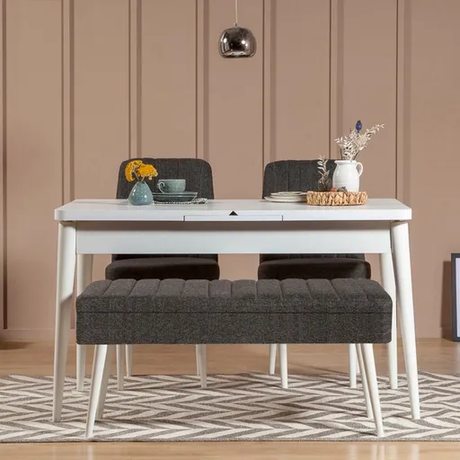 Jídelní set s rozkládacím stolem a židlemi (4 kusy) Vina 1053 - 3 - Anthracite, White