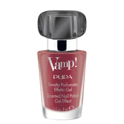 PUPA Milano Lak na nehty s vůní Vamp! Black Fragnance (Scented Nail Polish Gel Effect) 9 ml 301 Dirty Pink