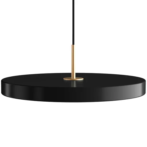 Závěsná lampa ASTERIA PLUS 43 cm, černá / zlatá, hliník, Umage