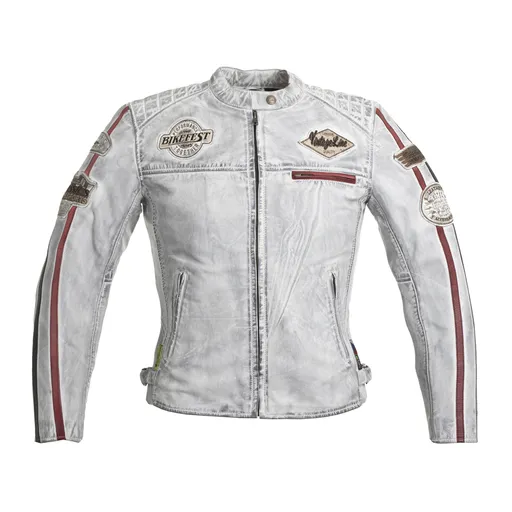 Dámská kožená moto bunda W-TEC Sheawen Lady White bílá XL