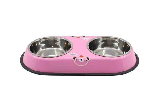 Vsepropejska Petty dvojitá  misky pro psa Barva: Růžová, Rozměr (cm): 13