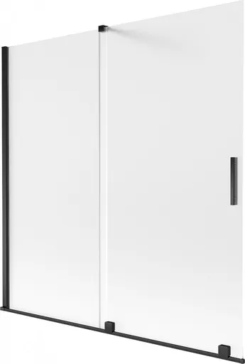 MEXEN/S Velar dvoukřídlá posuvná vanová zástěna 160 x 150, dekor, černá 896-160-000-31-70