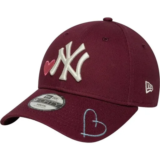 New Era NEW YORK YANKEES YTH MLB HEART ICON 9FORTY Dětská kšiltovka, vínová, velikost YOUTH