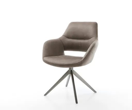 Otočná židle Yago-Flex s područkami mikrovlákno taupe vintage