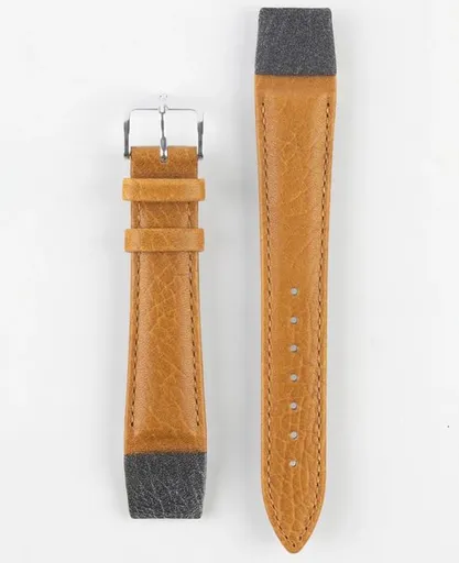 Řemínek Hirsch Camelgrain OE - medový - 20 mm - M – Střední délka - 18 mm - Zlatá