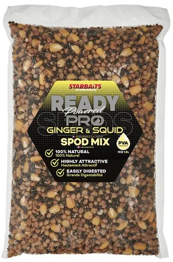 Starbaits Směs partiklů Spod Mix Ready Seeds Pro 1kg - Ginger Squid,Starbaits Směs partiklů Spod Mix Ready Seeds Pro 1kg - Ginger Squid