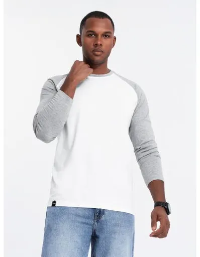 Longsleeve męski z nadrukiem - czarny V1