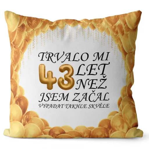 Polštář Trvalo mi + věk (Velikost: 40 x 40 cm, věk: 43)