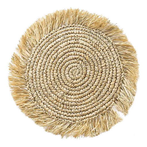 RAFFIA Prostírání se střapci 41 cm - přírodní