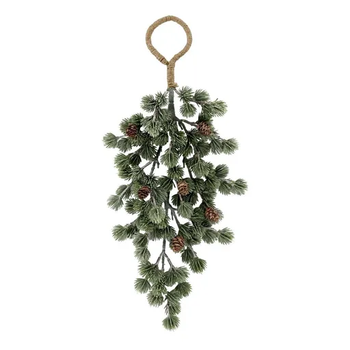 Vánoční závěsná ojíněná cedrová větvička se šiškami Fir Cedar Branch - 50 cm Chic Antique