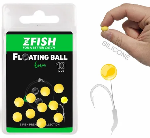 Zfish plovoucí silikonová kulička 10 ks - průměr 6 mm