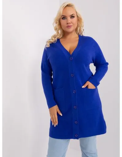 Dámský svetr s ohrnutými rukávy ZIM kobaltový