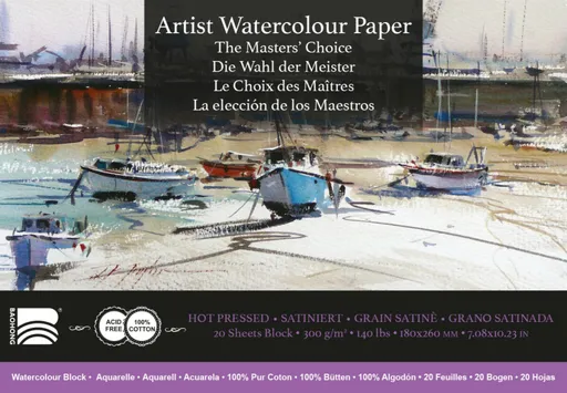 Akvarelový blok Baohong Masters 18x26cm hot pressed 300g