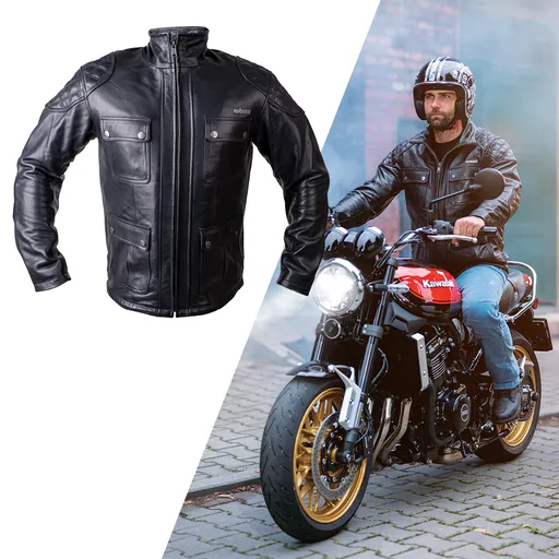Kožená moto bunda W-TEC Valebravo černá XXL