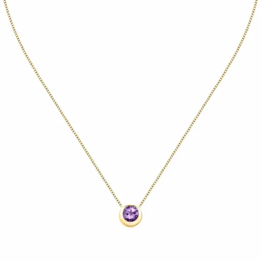 Morellato Půvabný pozlacený náhrdelník s ametystem Semipreziose SAXN02