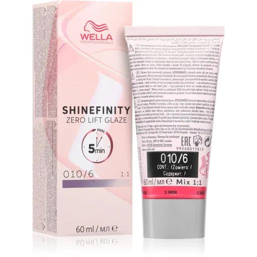 Wella Professionals Shinefinity Zero Lift Glaze demipermanentní barva na vlasy odstín 010/6 Lavender Flash 60 ml