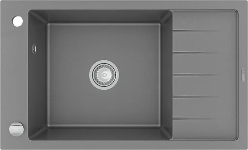 MEXEN Elias granitový dřez 1 mísa dřez s vypouštěním krátký odkapávač 795x480 mm, šedá 6511791005-71