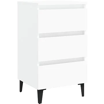 SHUMEE Noční stolek s kovovými nohami bílý 40 × 35 × 69 cm, 805905 (805905)