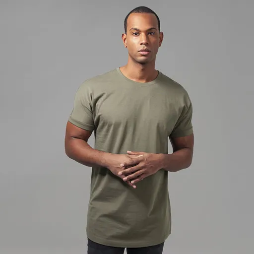 Urban Classics Long Shaped Turnup Tee olive - S