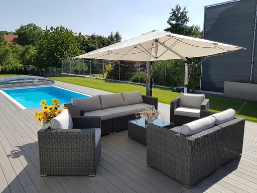 DEOKORK Ratanová variabilní sestava SEVILLA  pro 7 osob (antracit)